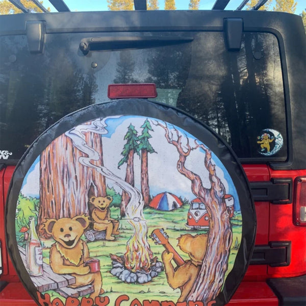 Happy Campers Spare Tire Cover Tattoo Randy©-Custom made to your exact tire size