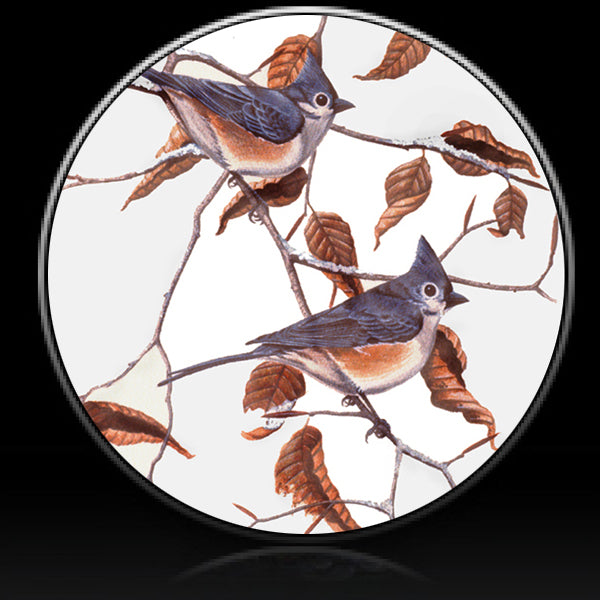 bird tufted titmice spare tire cover