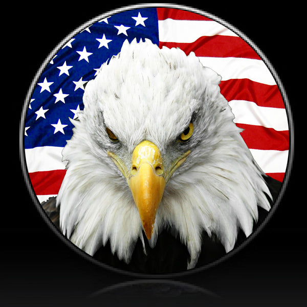 Eagle American Flag spare tire cover