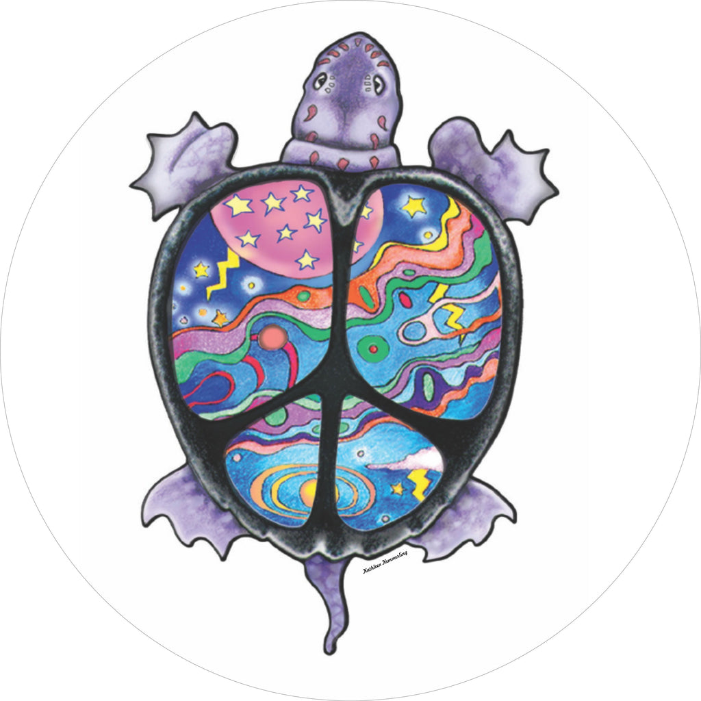 Turtle Peace Spare Tire Cover Kathleen Kemmerling©-Custom made to your exact tire size