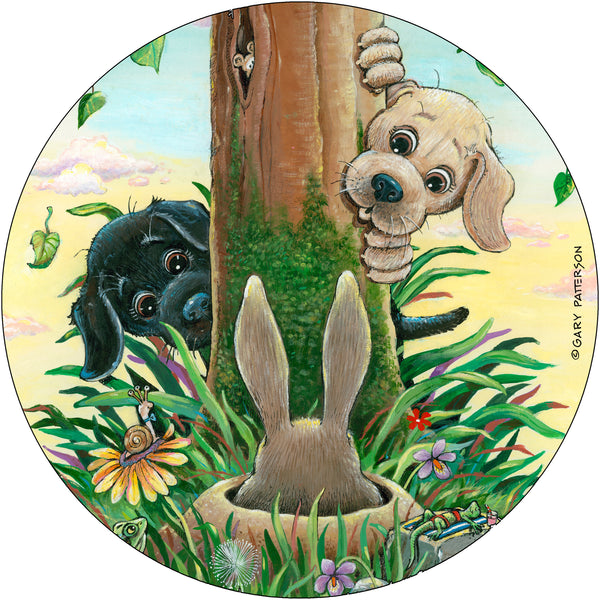 Dog First Encounter Spare Tire Cover Gary Patterson©-Custom made to your exact tire size