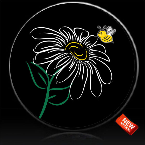 flower and honey bee spare tire cover