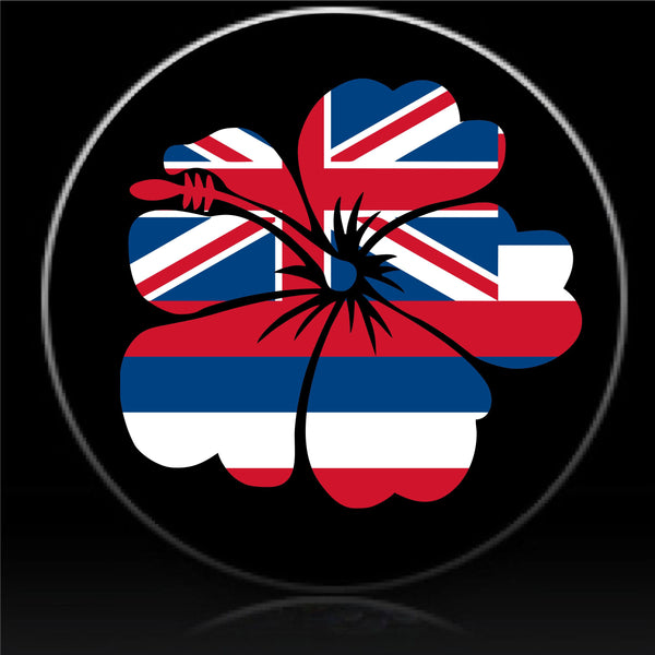 Hawaii flag hibiscus spare tire cover