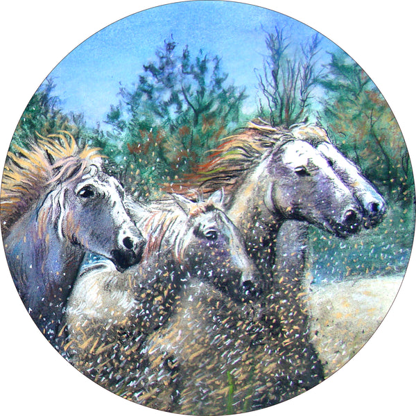 Horse Running in River Spare Tire Cover