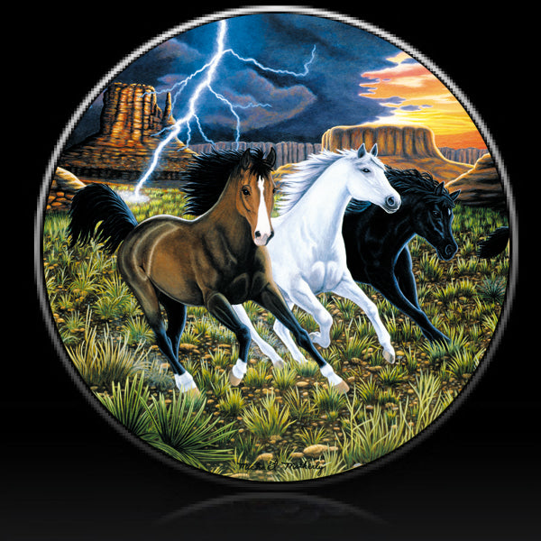 Horses thunder run spare tire cover