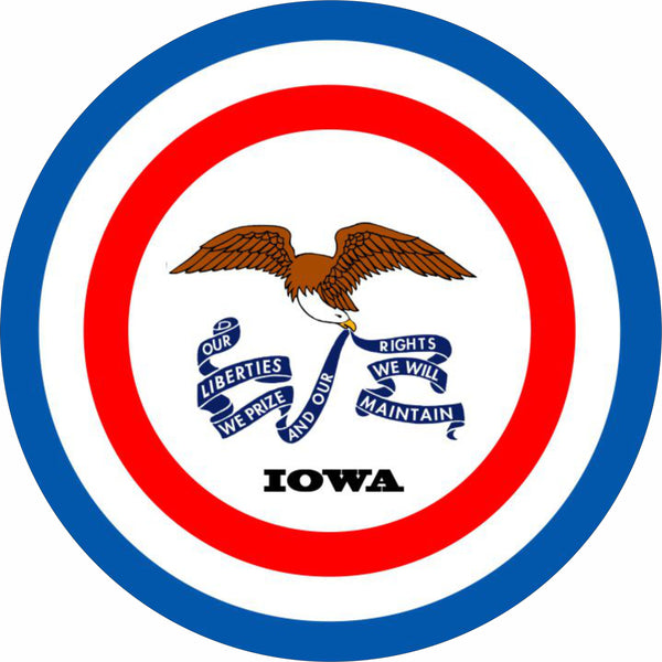 Iowa Flag Spare Tire Cover-Custom made to your exact tire size