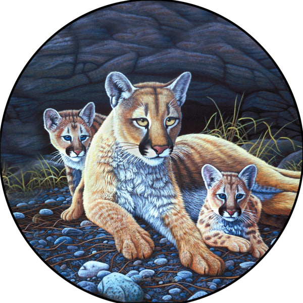 Lion Mountain Lion & Cubs Spare Tire Cover Michael Matherly©