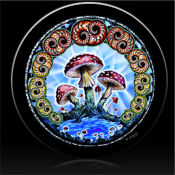 Mushroom toadstools spare tire cover