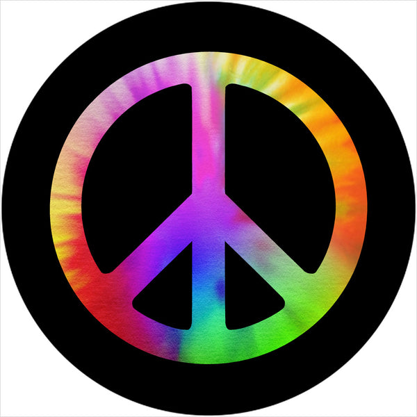 Peace Tie Dye Spare Tire Cover-Custom made to your exact tire size