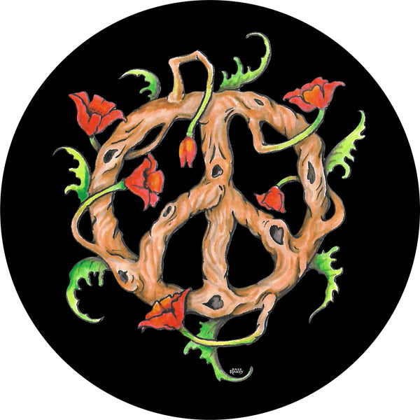 Peace Rose Vines Spare Tire Cover Tattoo Randy©-Custom made to your exact tire size