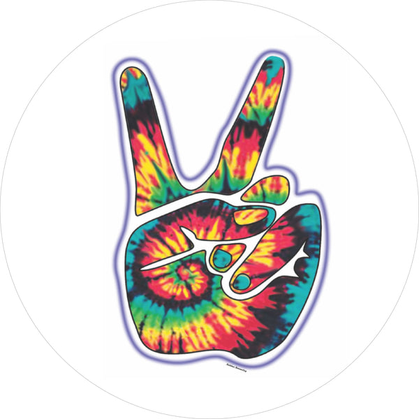 Peace Sign Hand Tie Dye Spare Tire Cover Kathleen Kemmerling©-Custom made to your exact tire size