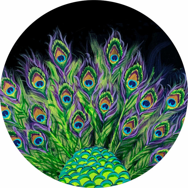 Peacock Tail Feathers Spare Tire Cover-Custom made to your exact tire size