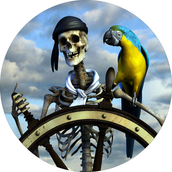 Pirate & Parrot Spare Tire Cover-Custom made to your exact tire size