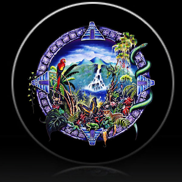 Rain forest spare tire cover