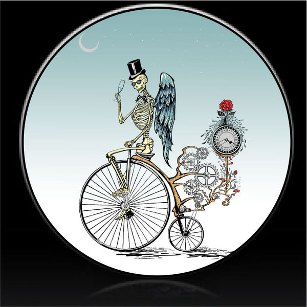 Skeleton bike rider Spare Tire Cover Mike Dubois©-Custom made to your exact tire size