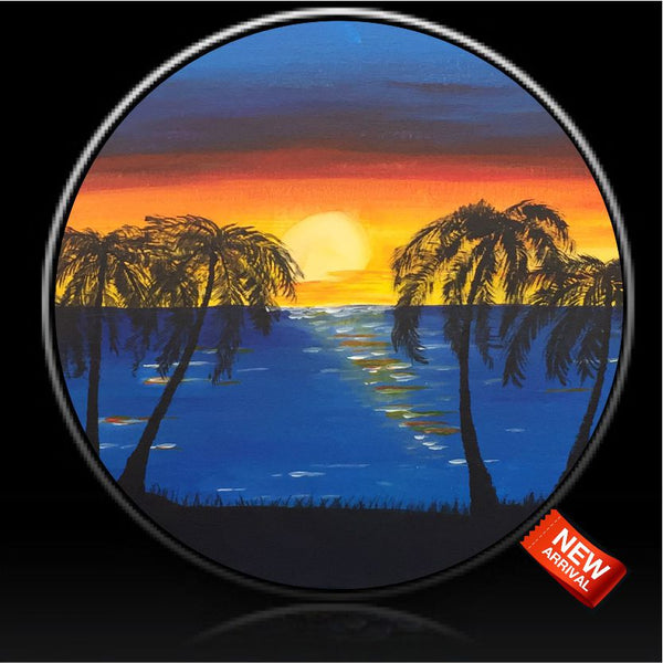 Sunset Beach Spare Tire Cover-Custom made to your exact tire size