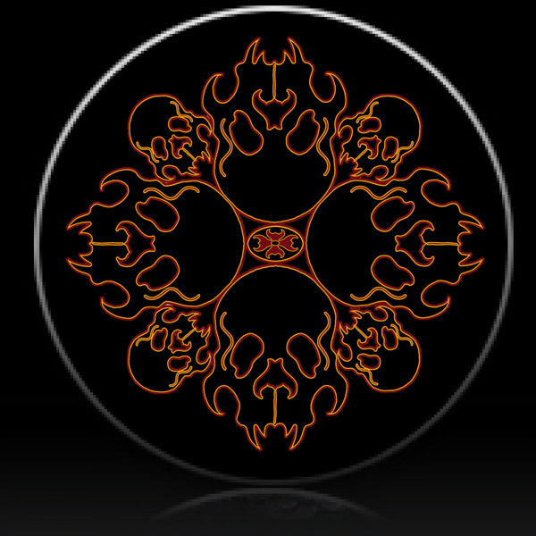 Skull mandala spare tire cover