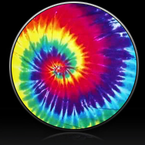 Multi color tie dye swirl spare tire cover