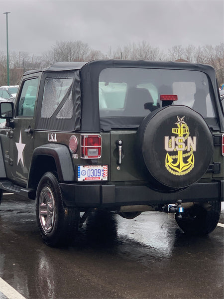 US Navy USN Senior Chief Spare Tire Cover-Custom made to your exact tire size