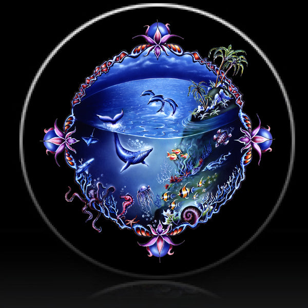 Dolphin & Whales Undersea Spare Tire Cover Mike Dubois©-Custom made to your exact tire size