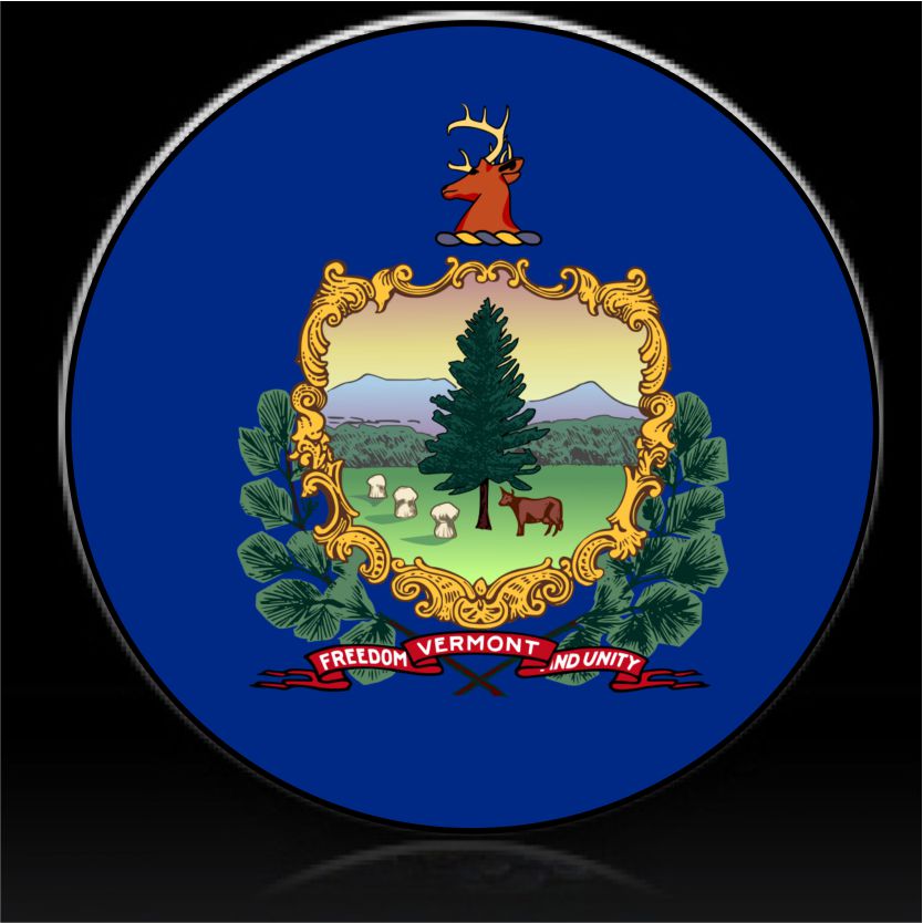 Vermont Flag Spare Tire Cover-Custom made to your exact tire size