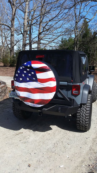 American Flag Spare Tire Cover -Custom made to your exact tire size