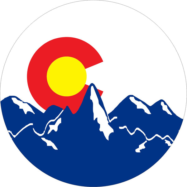 Colorado Flag with Mountain Spare Tire Cover-Custom made to your exact tire size