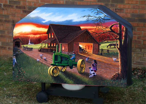 Country Living Farm BBQ Grill Cover Custom Made For Any Size Grill