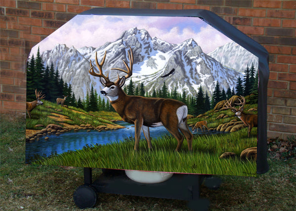 deer in all his majesty bbq grill cover