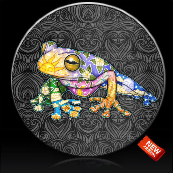 Earth frog black spare tire cover