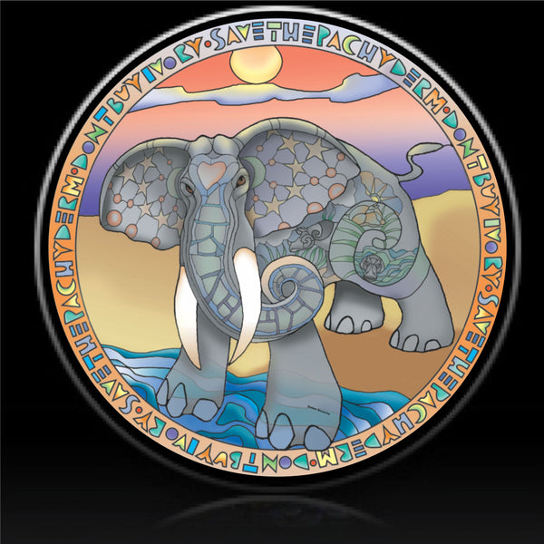 Elephant pachyderm spare tire cover