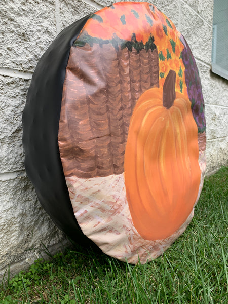 Fall Pumpkin & Mum Flowers Spare Tire Cover -Custom made to your exact tire size