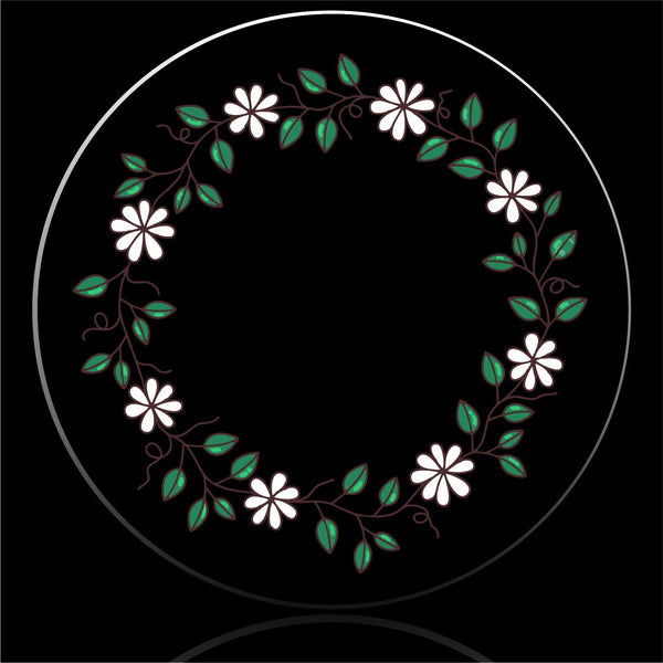 white flower border spare tire cover