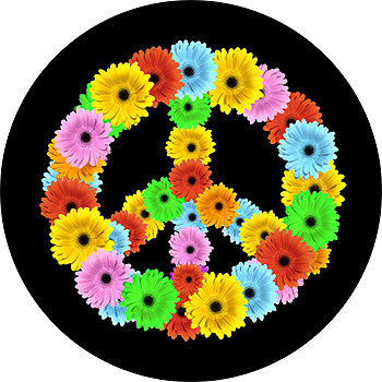Flower Peace Sign Spare Tire Cover-Custom made to your exact tire size