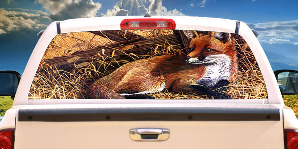 Fox Mural Decal for window 50/50 Perforated Material