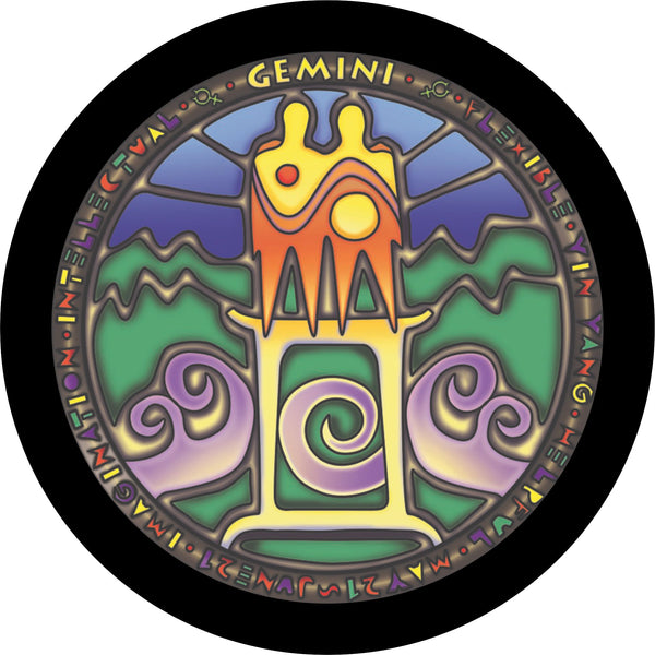 Gemini Zodiac Sign Spare Tire Cover Kathleen Kemmerling©-Custom made to your exact tire size