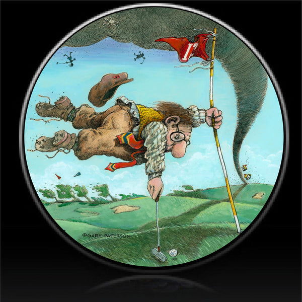 Golfing through a storm spare tire cover