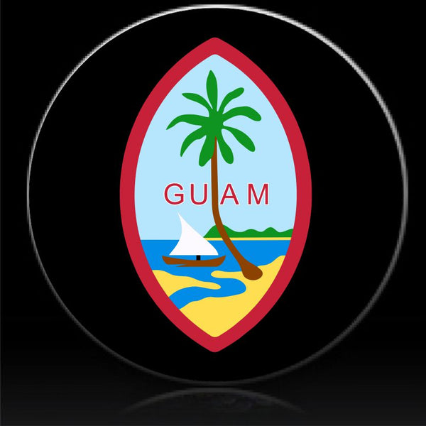 Guam flag color version spare tire cover