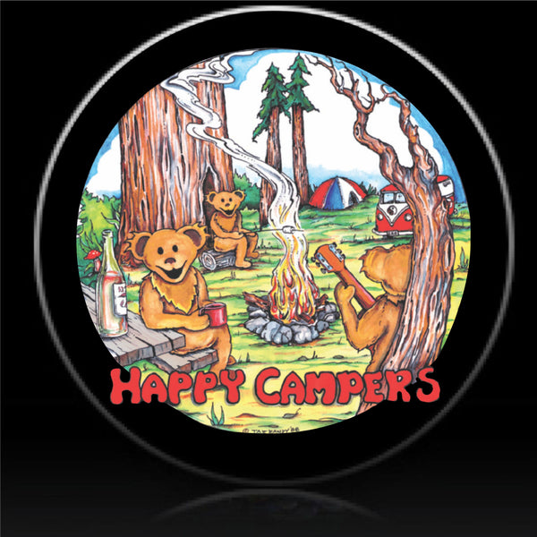Happy camper dancing bears spare tire cover