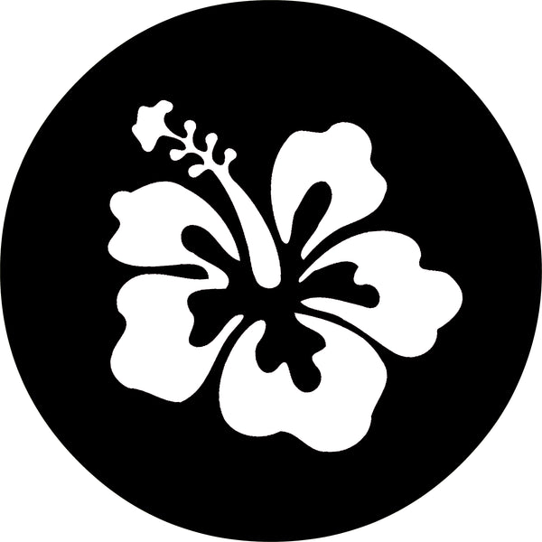 Flower Hibiscus White Spare Tire Cover-Custom made to your exact tire size