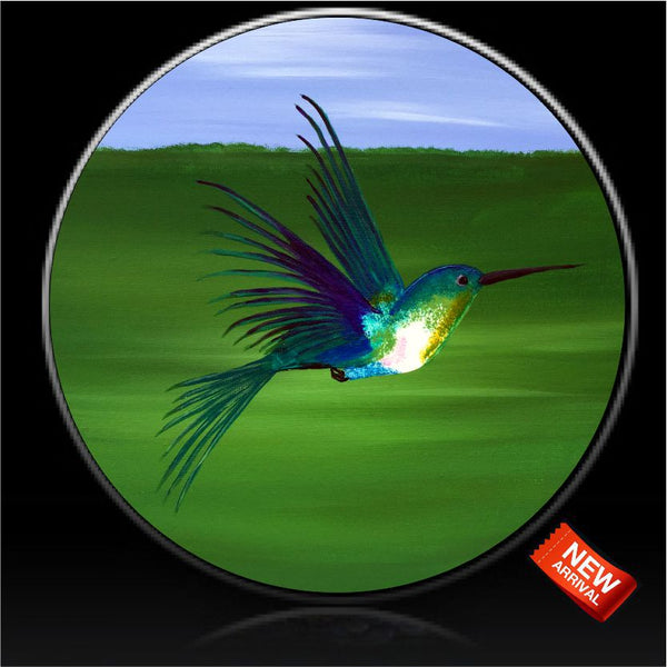 Hummingbird in flight spare tire cover