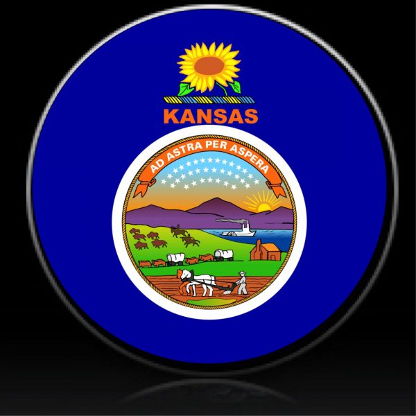 Kansas flag spare tire cover