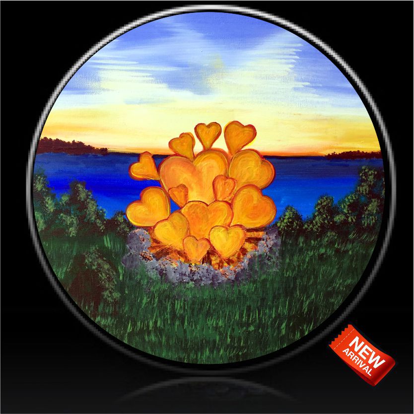 Campfire love spare tire cover