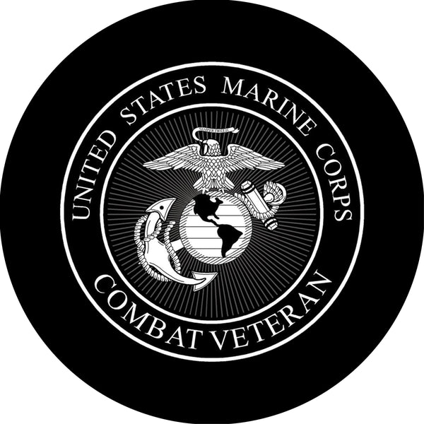 Marine Logo Spare Tire Cover-Custom made to your exact tire size