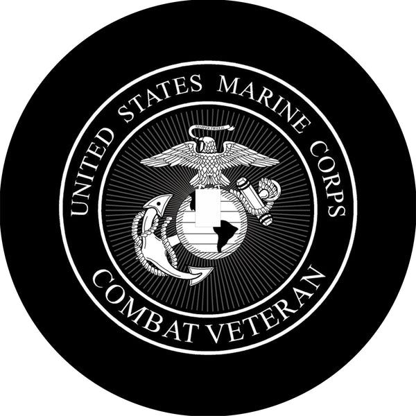 Marine Logo Spare Tire Cover-Custom made to your exact tire size