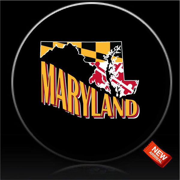Maryland Flag State Shape Spare Tire Cover-Custom made to your exact tire size