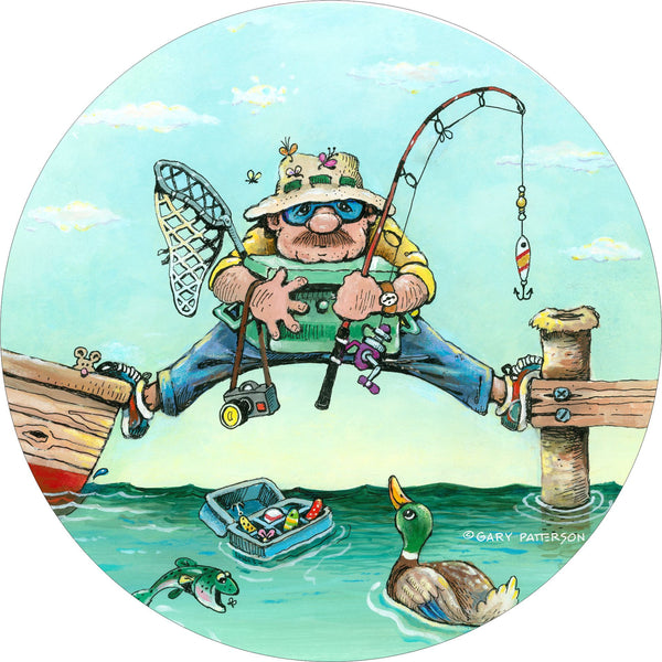 Fish Missing the Boat Spare Tire Cover Gary Patterson©-Custom made to your exact tire size