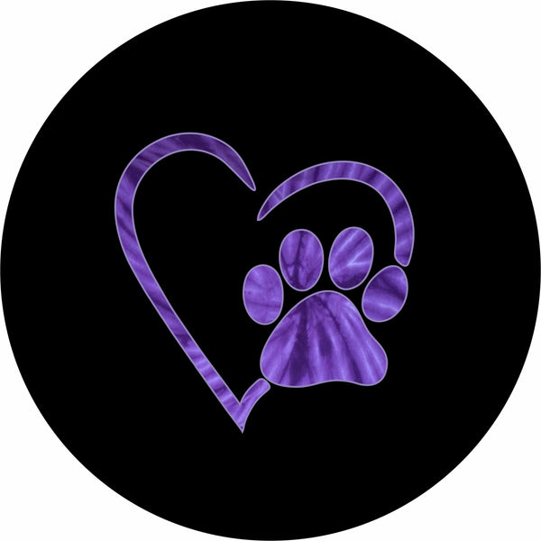 Paws Love PURPLE Tie Dye Spare Tire Cover-Custom made to your exact tire size