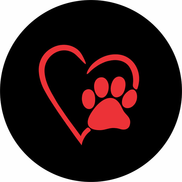 Paws Love RED Spare Tire Cover-Custom made to your exact tire size