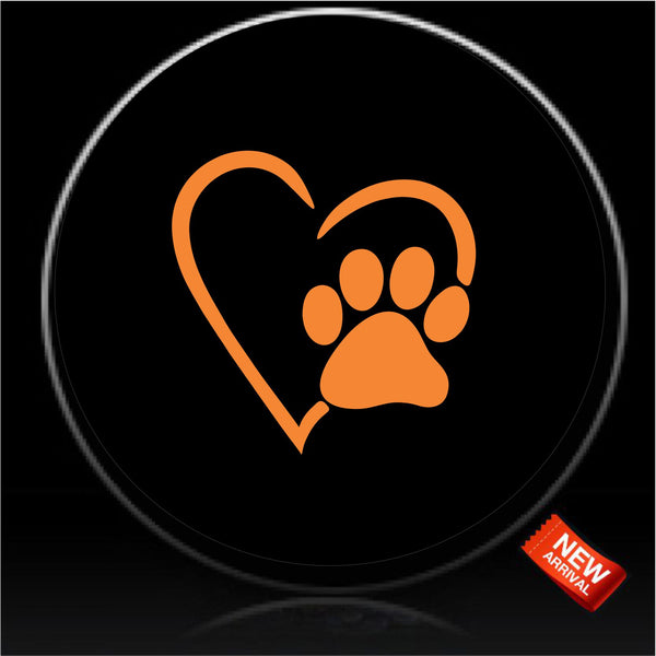 Orange Paws Love spare tire cover